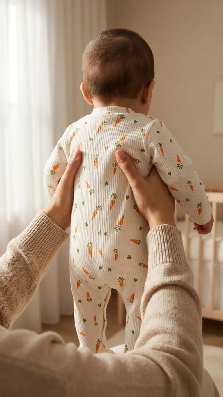 Pyjama bébé côtelé carottes — vue 3