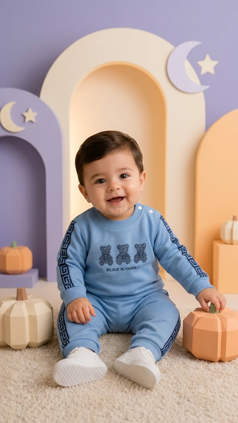 Ensemble bébé bleu ourson — vue 3