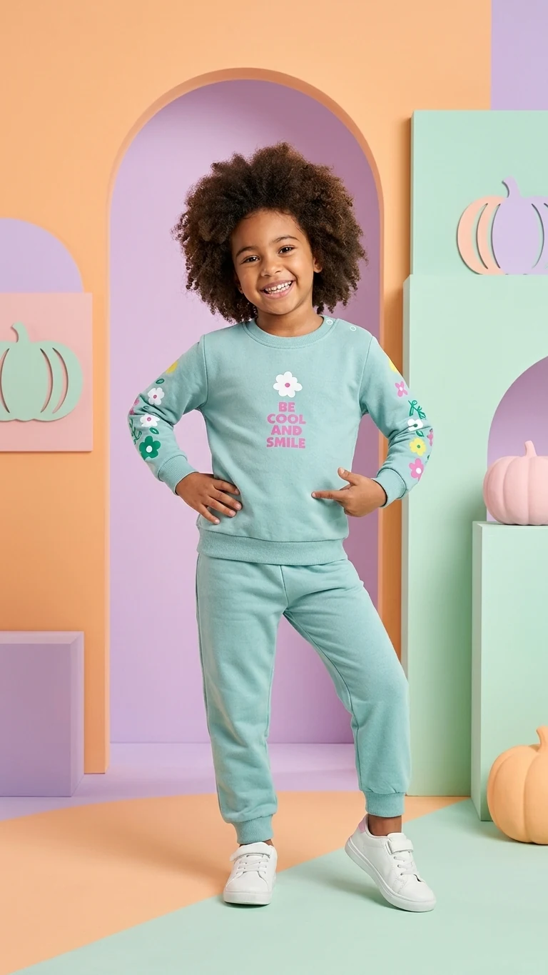 Ensemble molleton rose « Be Cool and Smile » — vue 4