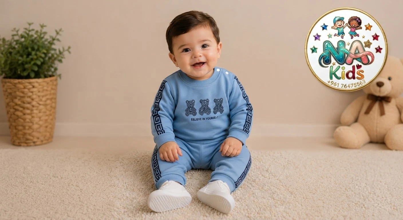 Ensemble bébé bleu ourson — vêtement enfant NA Kids, coloris Bleu