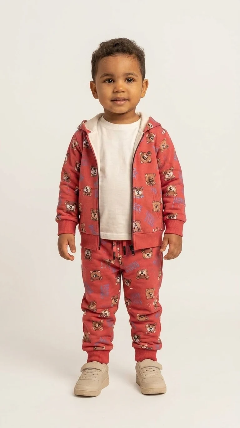 Ensemble zippé à capuche oursons — vue 2