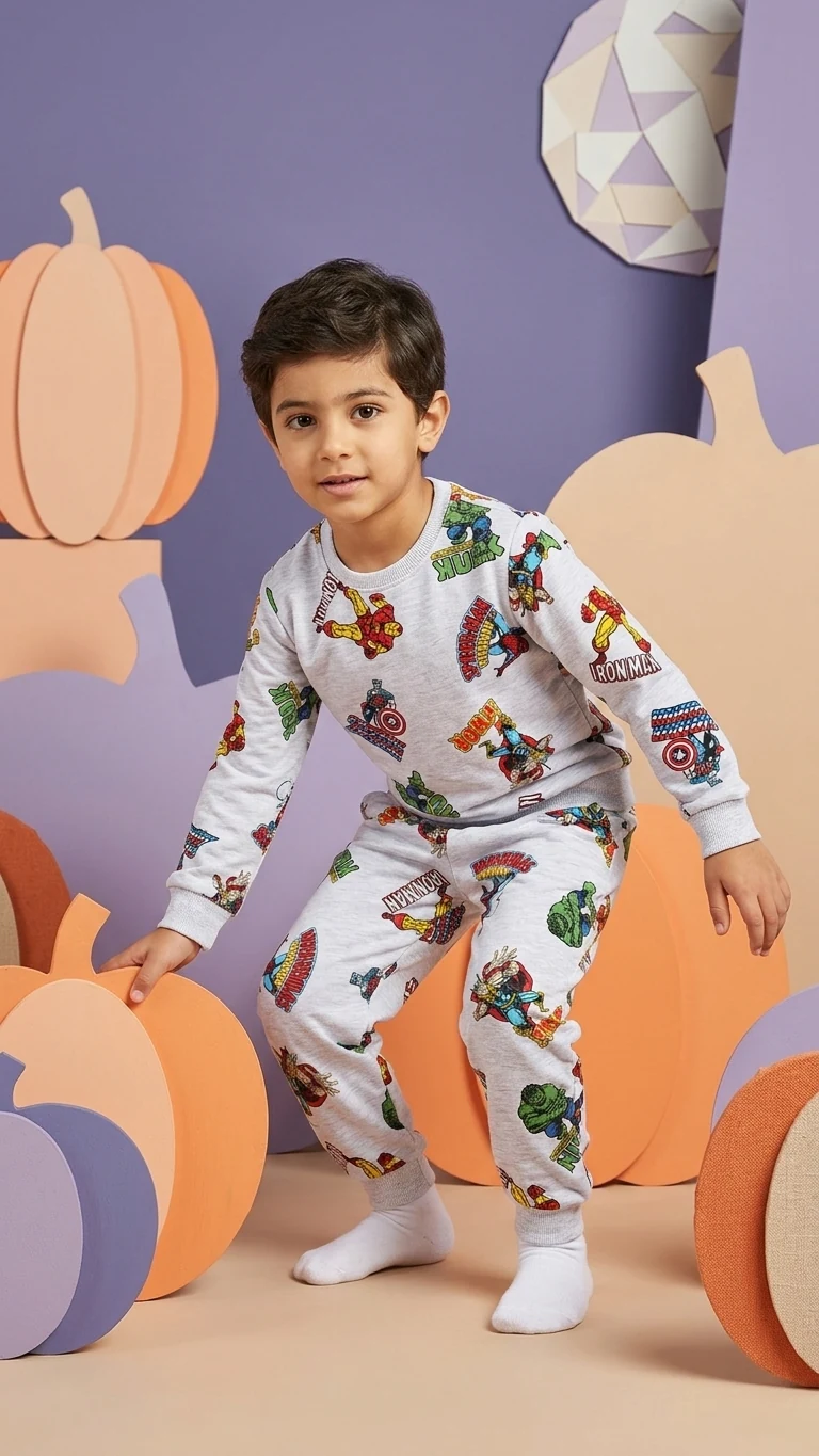 Pyjama garçon super-héros gris — vêtement enfant NA Kids, coloris Gris