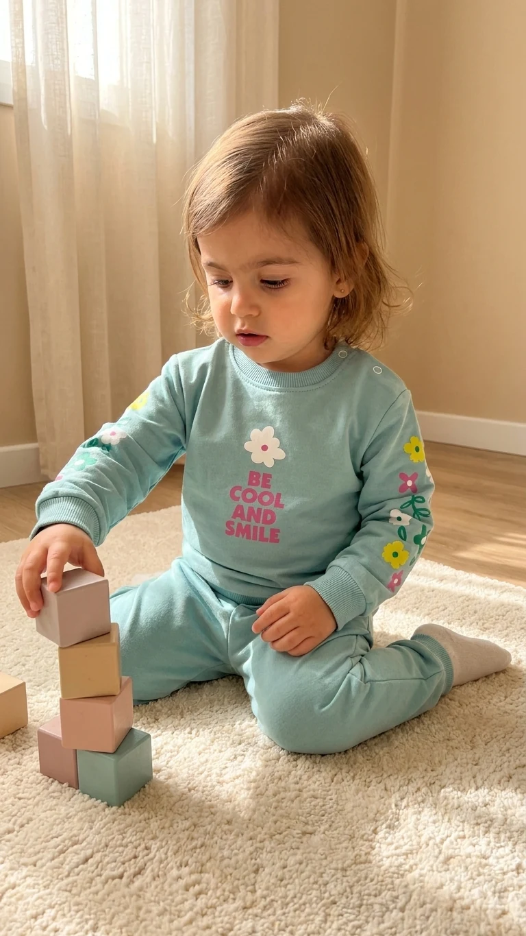 Ensemble molleton rose « Be Cool and Smile » — vue 5