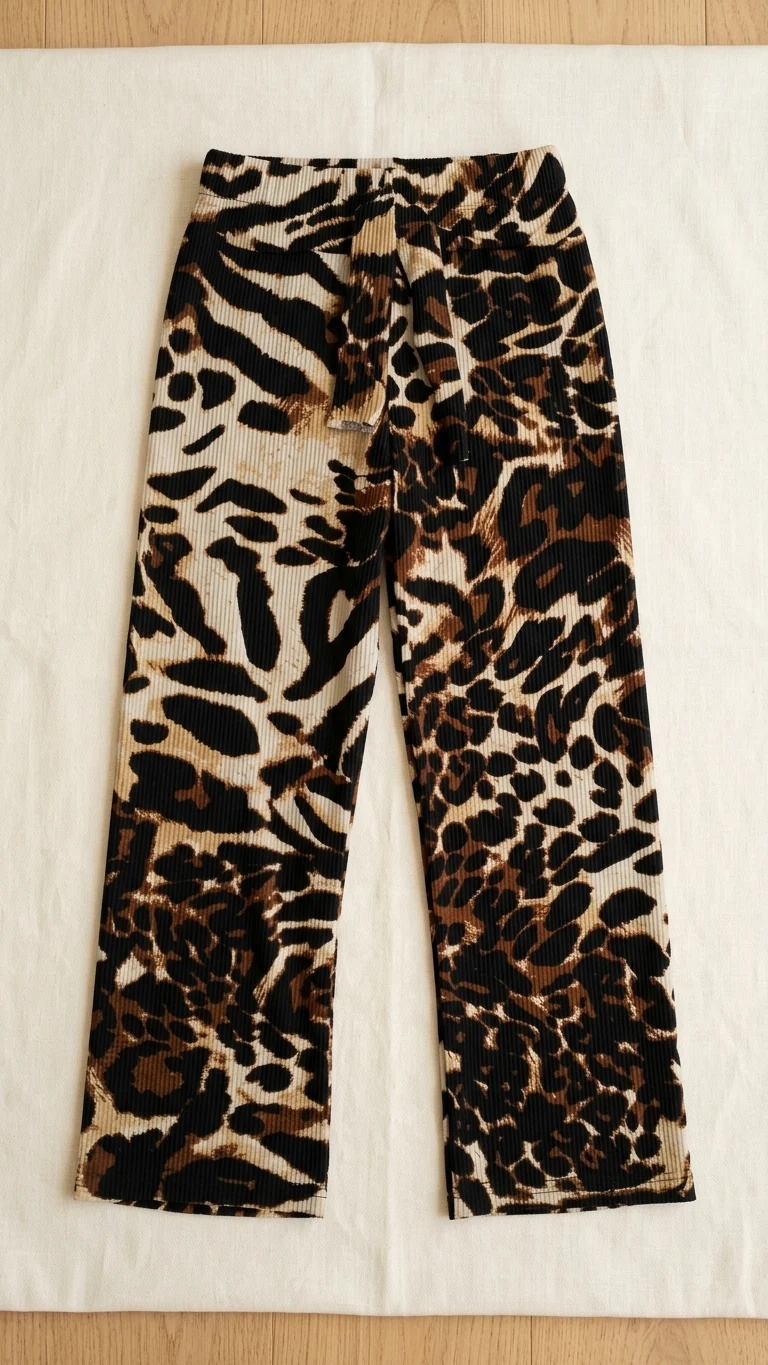 Pantalon côtelé léopard fille — vue 3
