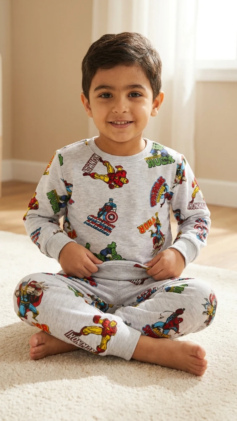 Pyjama garçon super-héros gris — vue 2