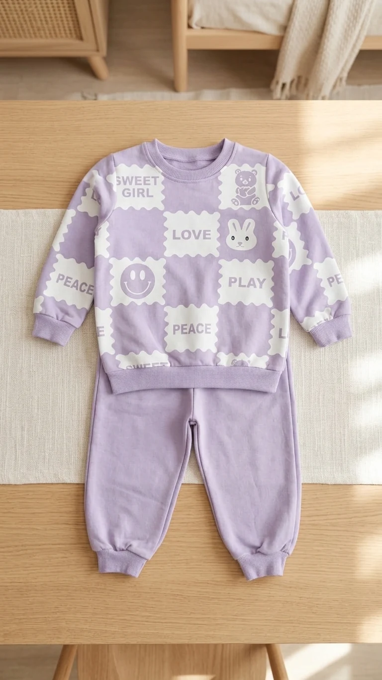 Ensemble molleton lilas Sweet Girl — vue 3