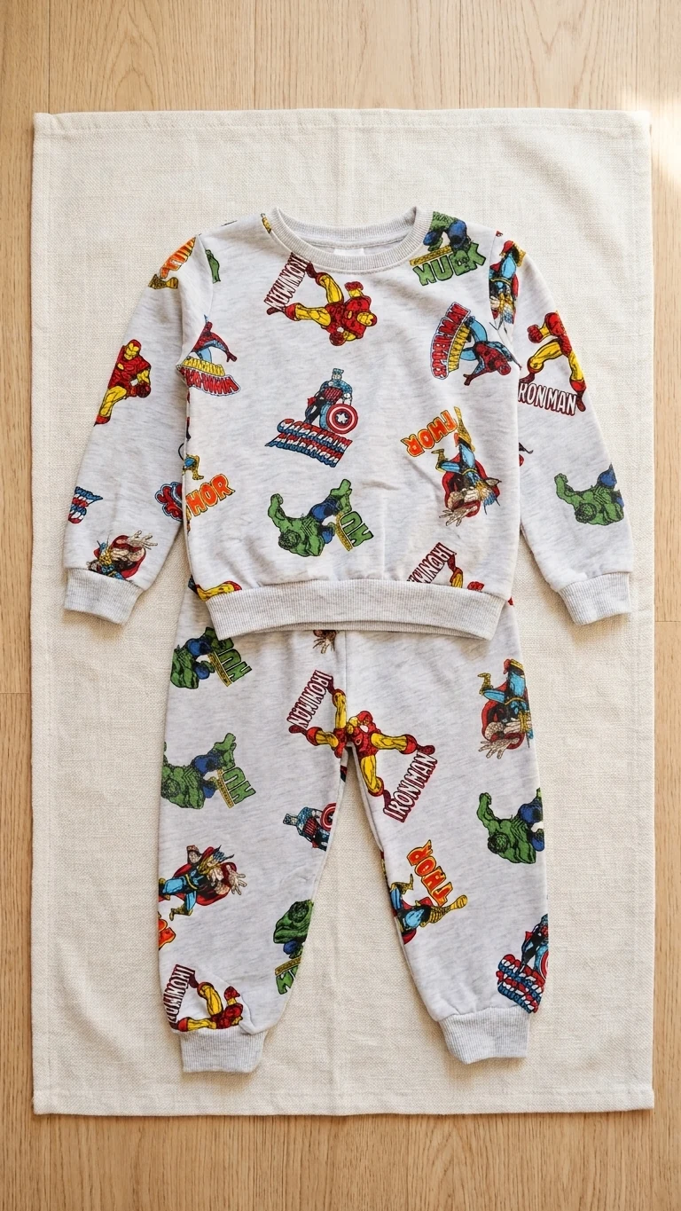 Pyjama garçon super-héros gris — vue 3