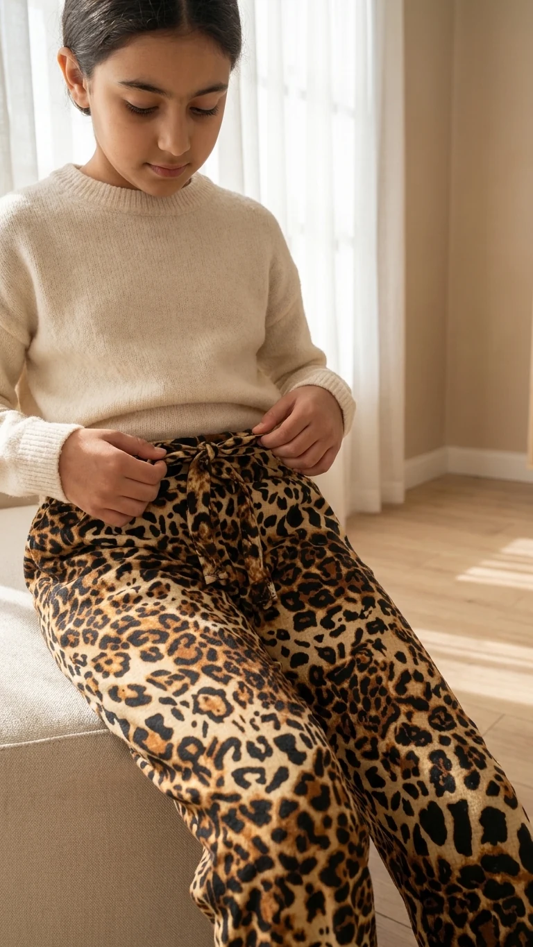 Pantalon côtelé léopard fille — vue 5